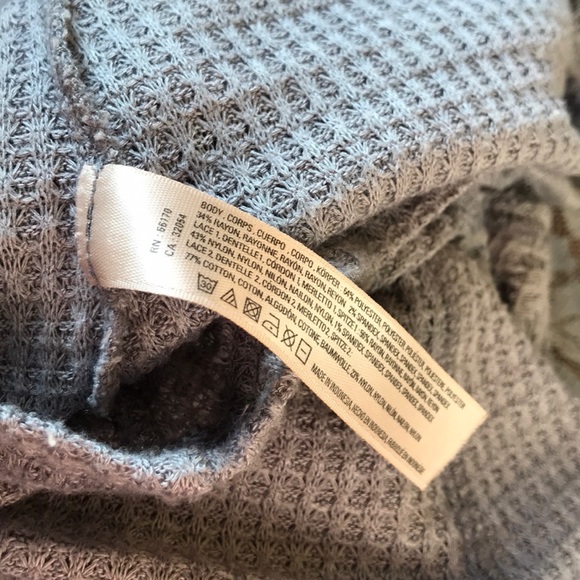 Anthropologie by Eloise Gray Lace Tunic Style Top Long Sleeve Waffle Knit XS - Picture 15 of 16